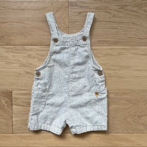 Striped overall shorts